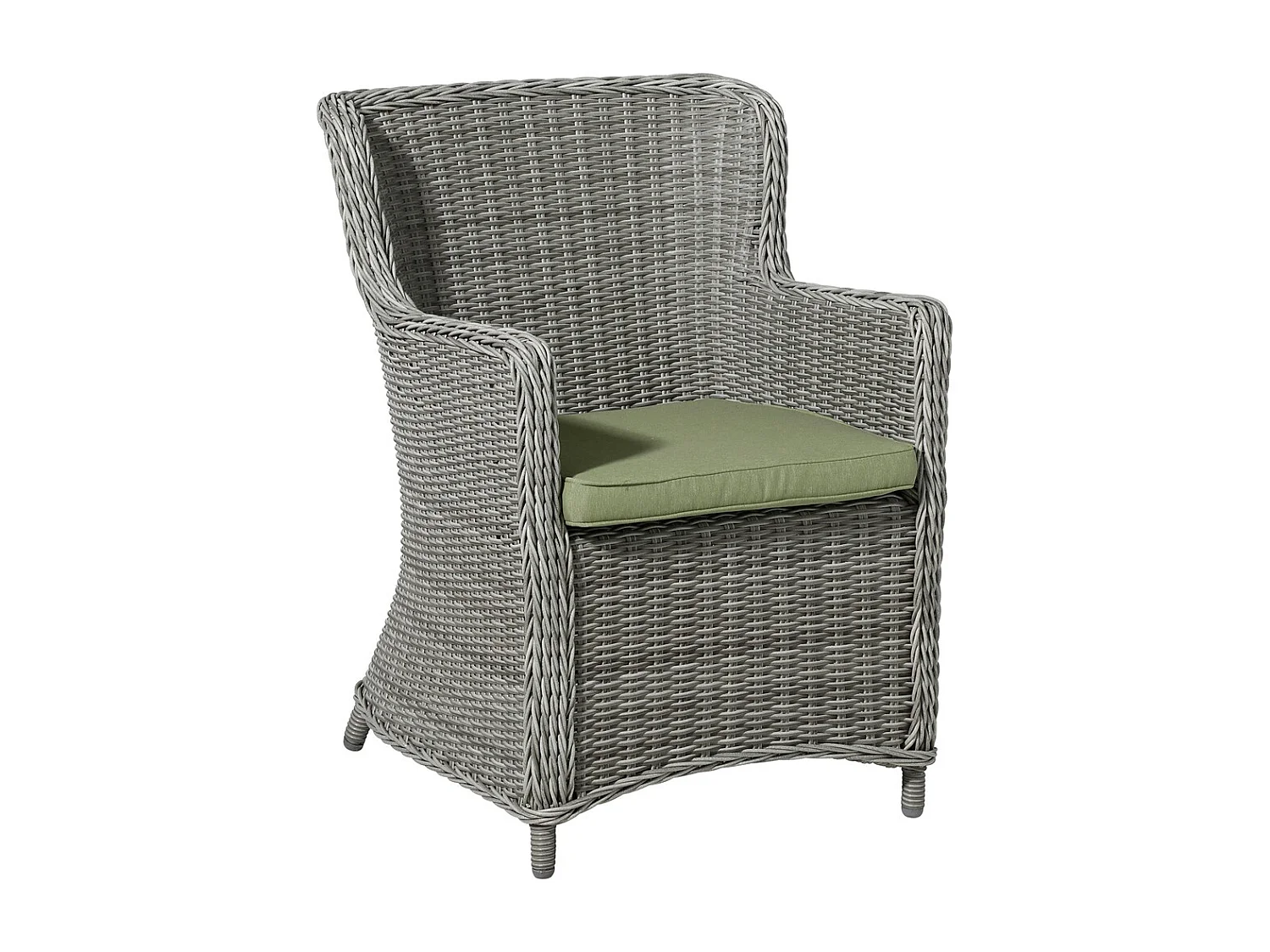 Coussin d'assise en osier Panama sauge - Environ 48 x 48 cm - Lot de 4