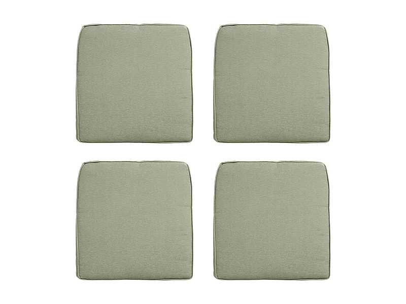 Coussin d'assise en osier Panama sauge - Environ 48 x 48 cm - Lot de 4