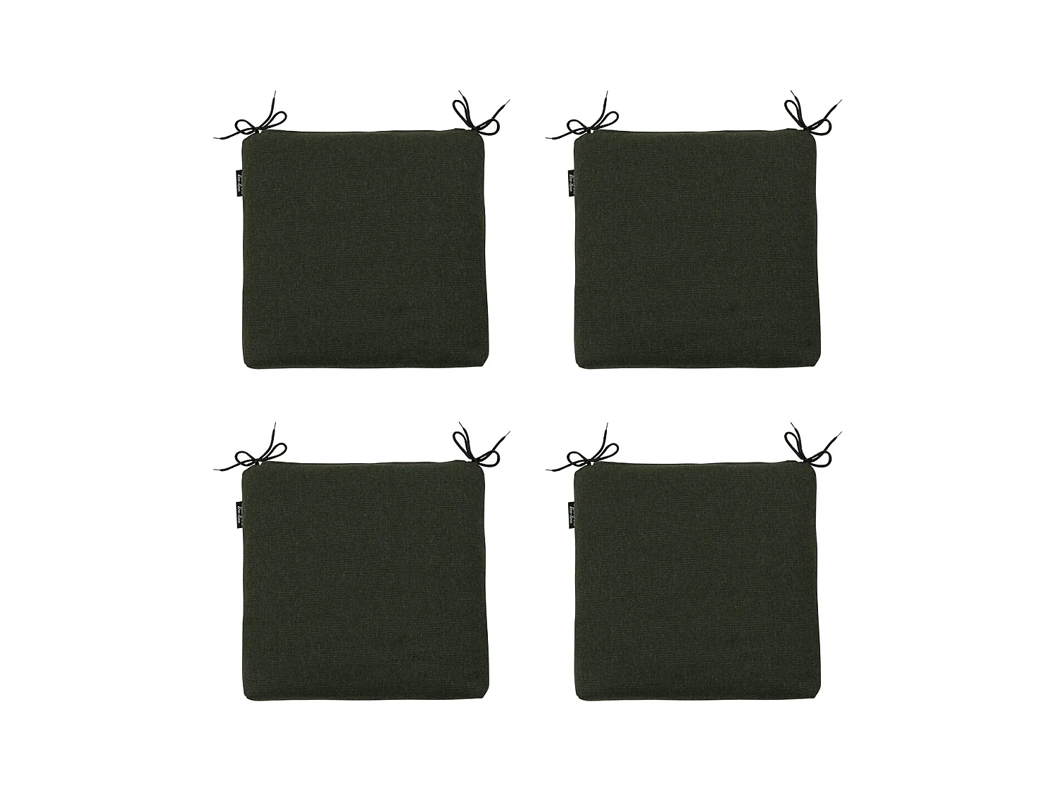Cojín de asiento Lona verde eco+ - Aprox. 40x40 cm - Juego de 4