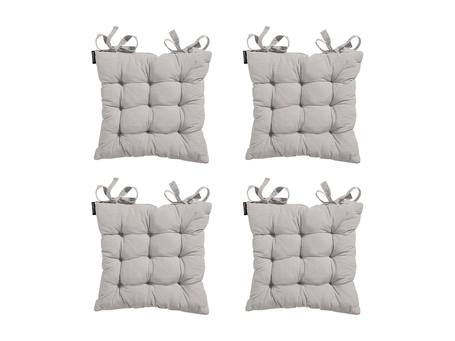 Coussin d'assise Toscane Naples taupe - Env. 46x46 cm - Lot de 4