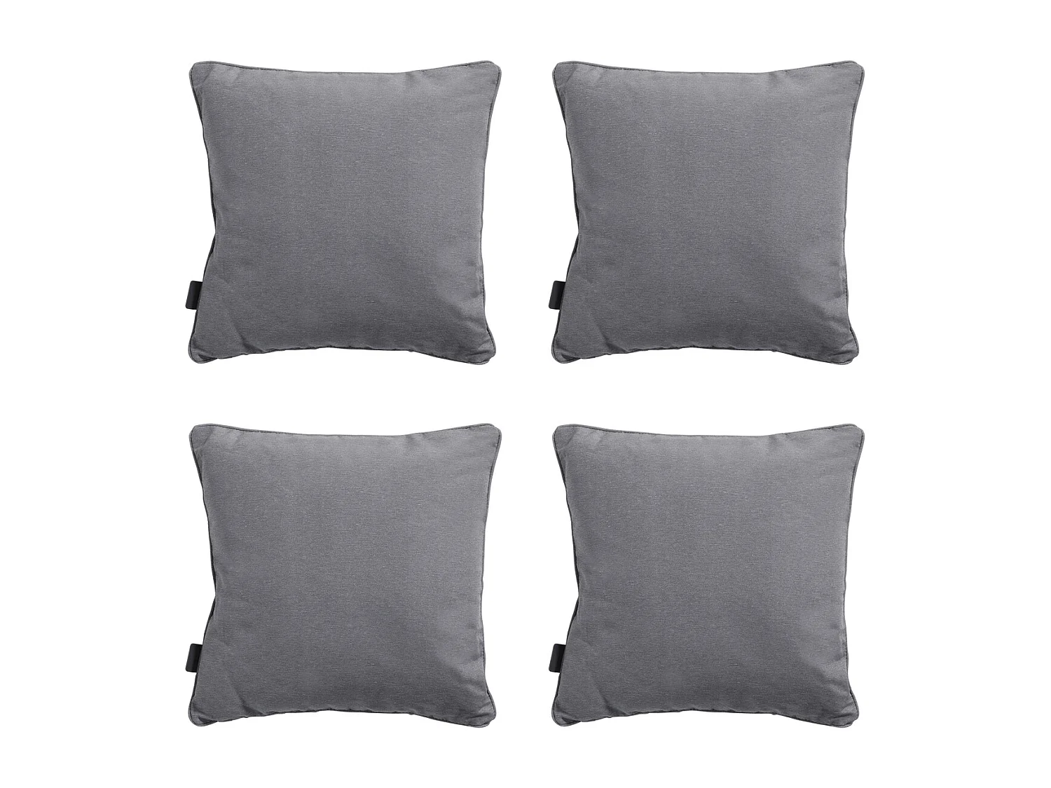 Coussin décoratif Panama gris - Env. 60x60 cm - Lot de 4