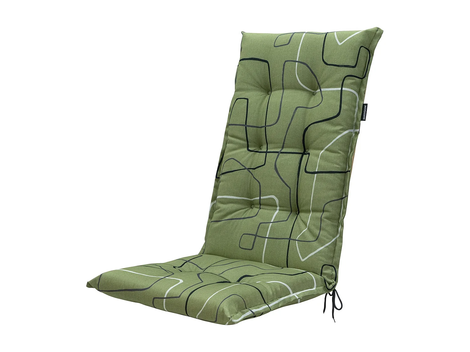 Coussin de chaise de jardin dossier haut Joah sauge - Environ 123 x 50 cm - Lot de 4