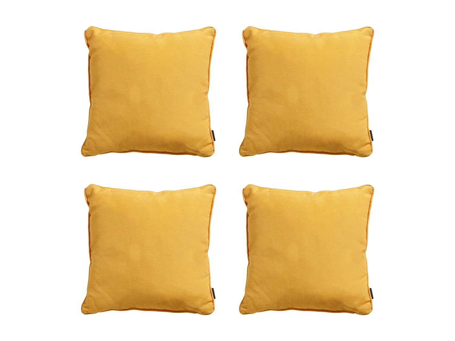 Coussin décoratif Panama doré brillant - Env. 60x60 cm - Lot de 4