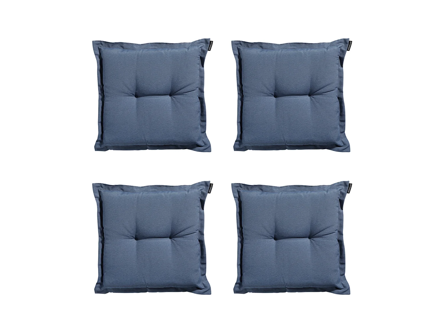 Coussin d'assise Panama bleu saphir - Environ 50 x 50 cm - Lot de 4