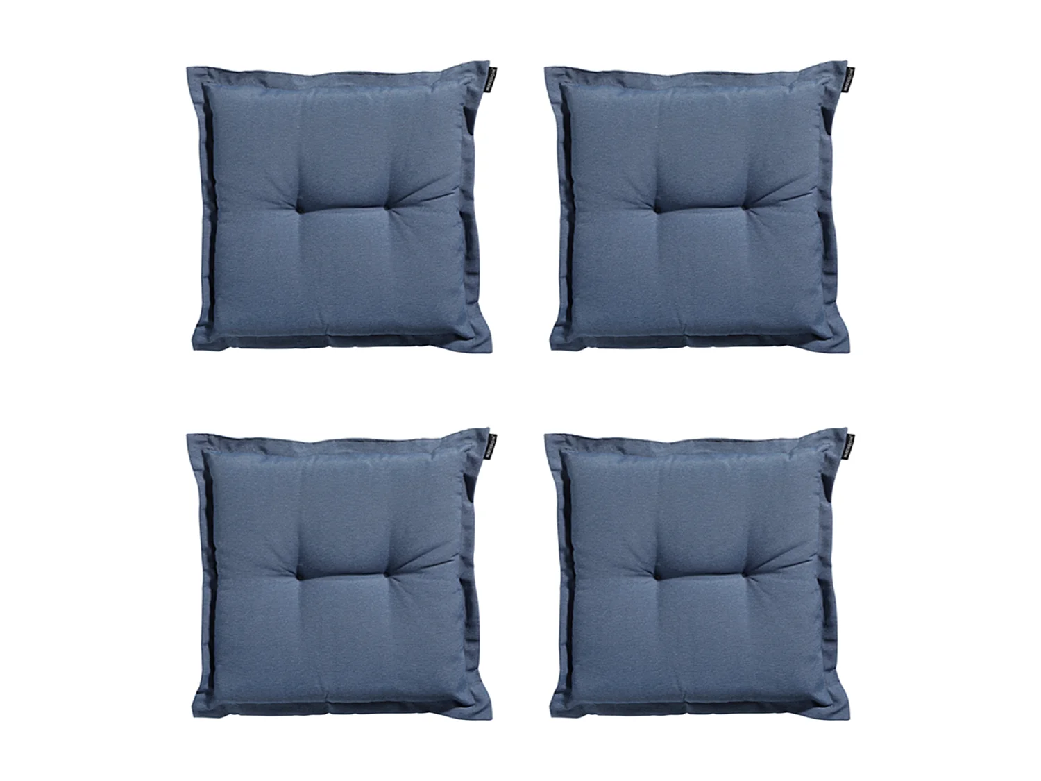 Coussin d'assise Panama bleu saphir - Environ 50 x 50 cm - Lot de 4