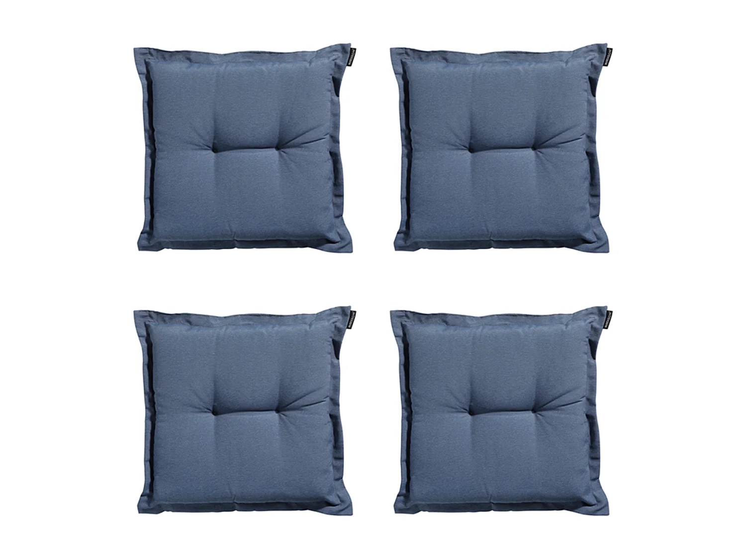 Coussin d'assise Panama bleu saphir - Environ 50 x 50 cm - Lot de 4