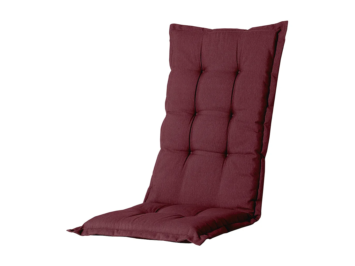 Coussin de chaise de jardin dossier bas Panama bordeaux - Environ 105 x 50 cm - Lot de 4