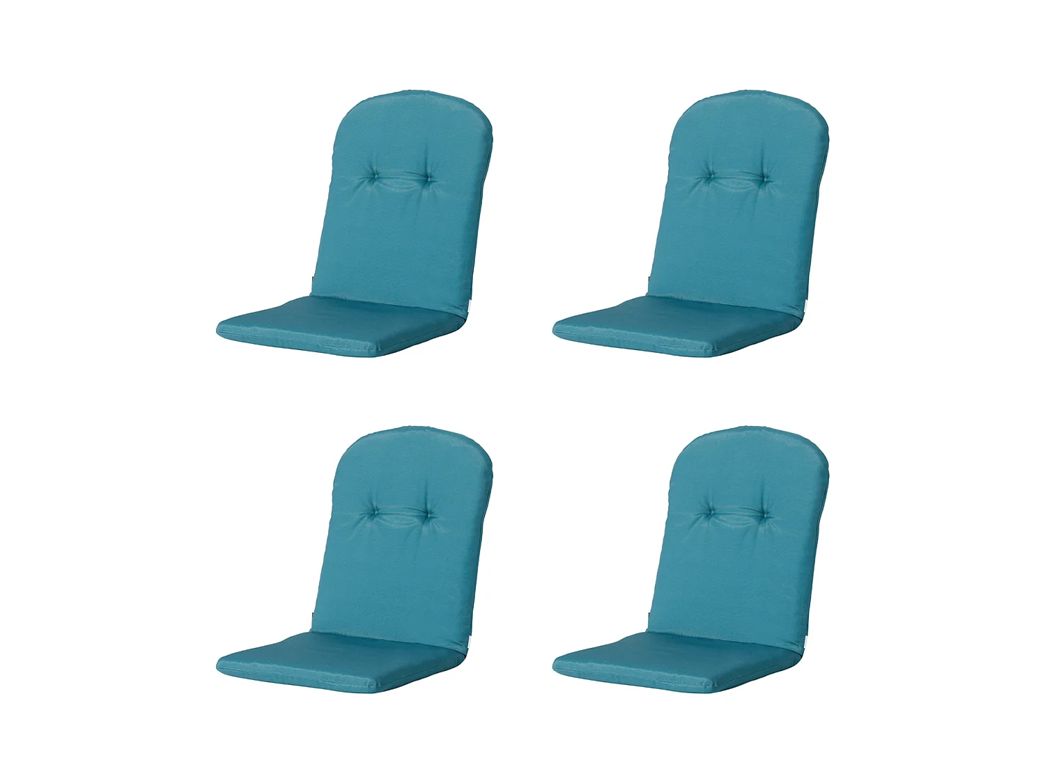 Coussin de siège baquet dossier haut Panama bleu mer - Env. 96x45 cm - Lot de 4