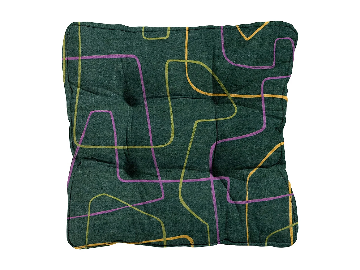 Coussin d'assise Florance Joah vert - Env. 47x47 cm - Lot de 4