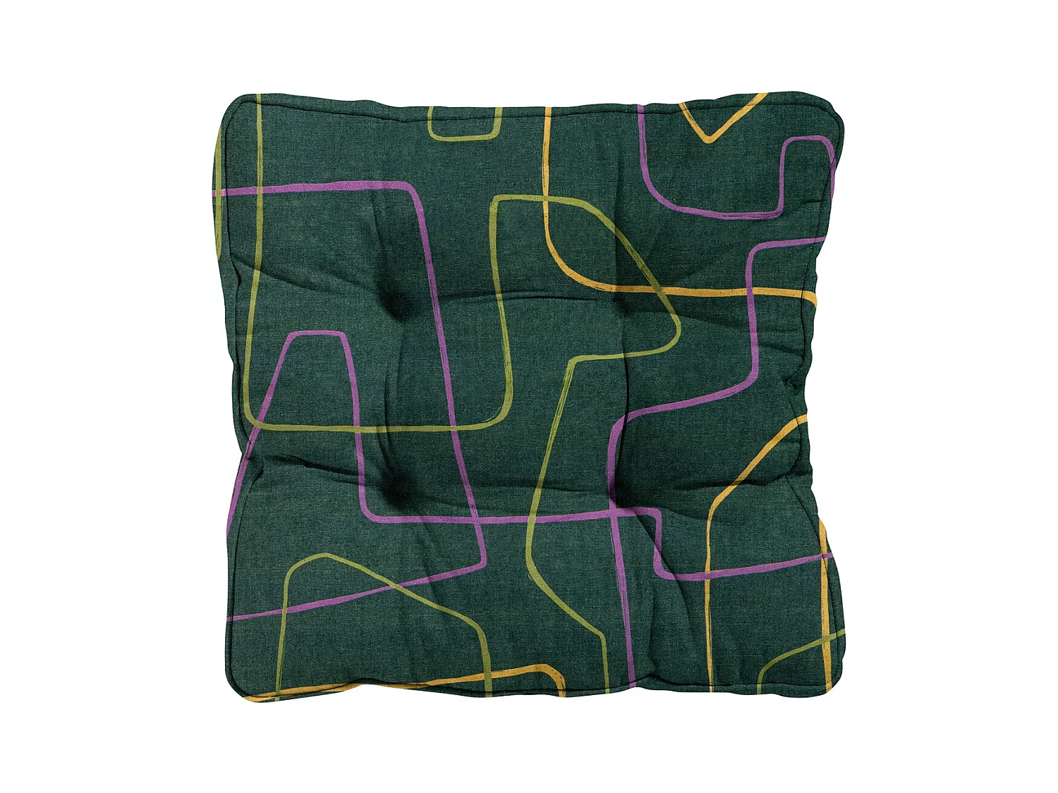 Coussin d'assise Florance Joah vert - Env. 47x47 cm - Lot de 4