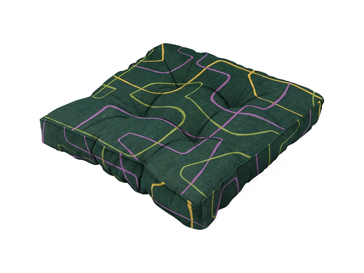 Coussin d'assise Florance Joah vert - Env. 47x47 cm - Lot de 4