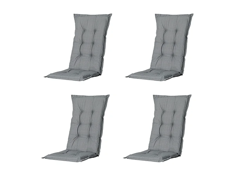 Coussin de chaise de jardin Low Back Basic gris - Environ 105 x 50 cm - Lot de 4
