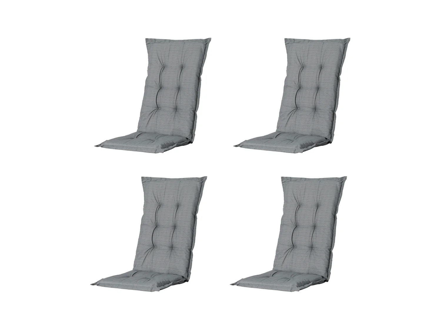 Coussin de chaise de jardin Low Back Basic gris - Environ 105 x 50 cm - Lot de 4