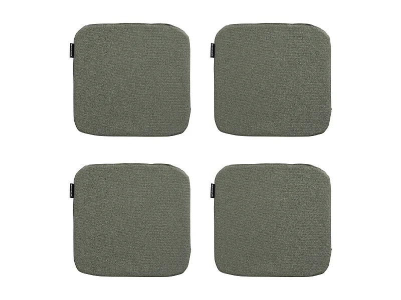 Coussin d'assise Manchester vert - Environ 40 x 40 cm - Lot de 4