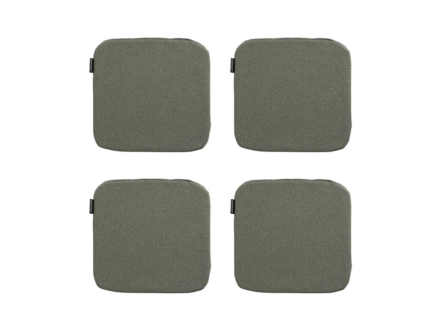 Coussin d'assise Manchester vert - Environ 40 x 40 cm - Lot de 4