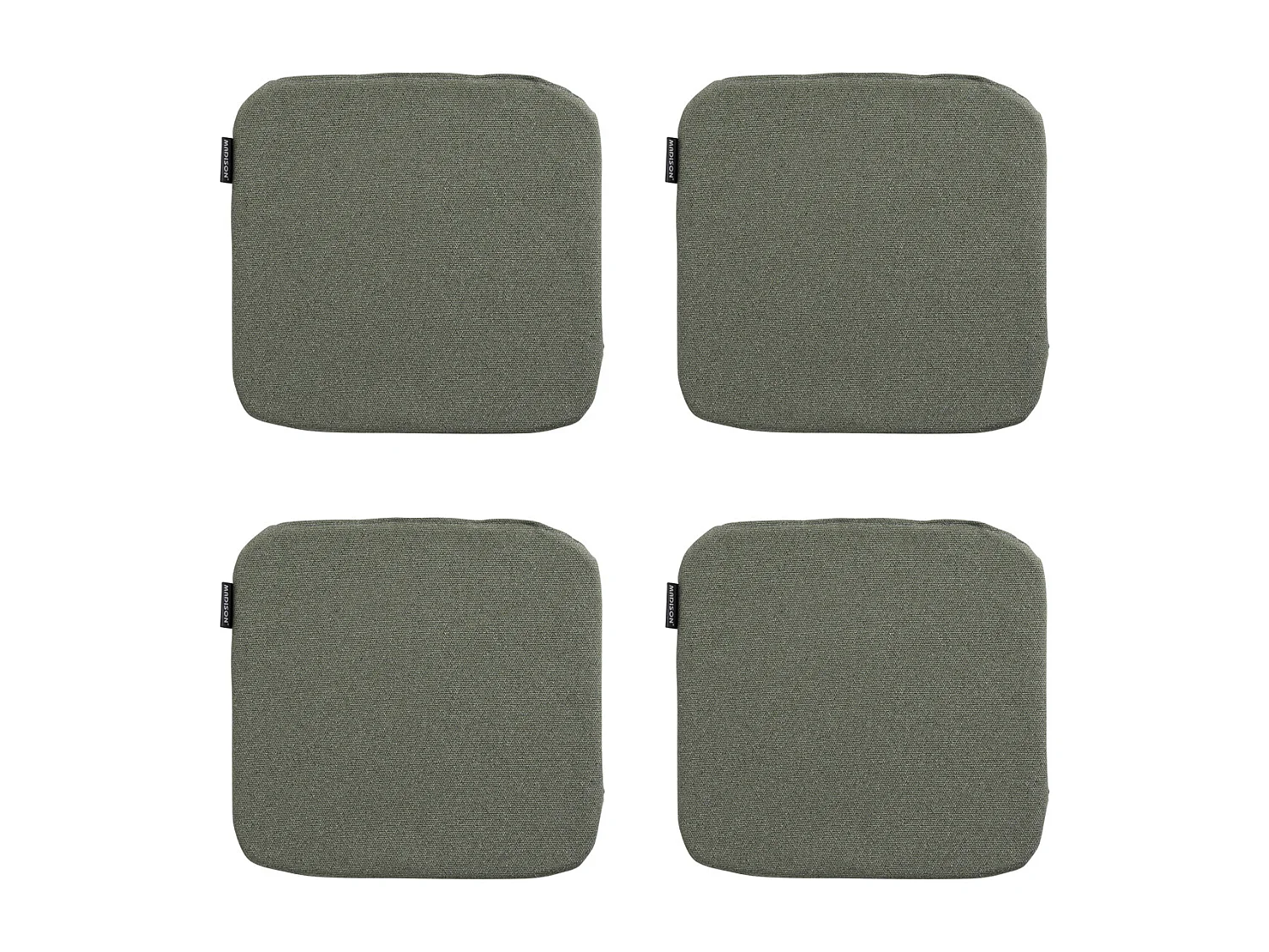 Coussin d'assise Manchester vert - Environ 40 x 40 cm - Lot de 4