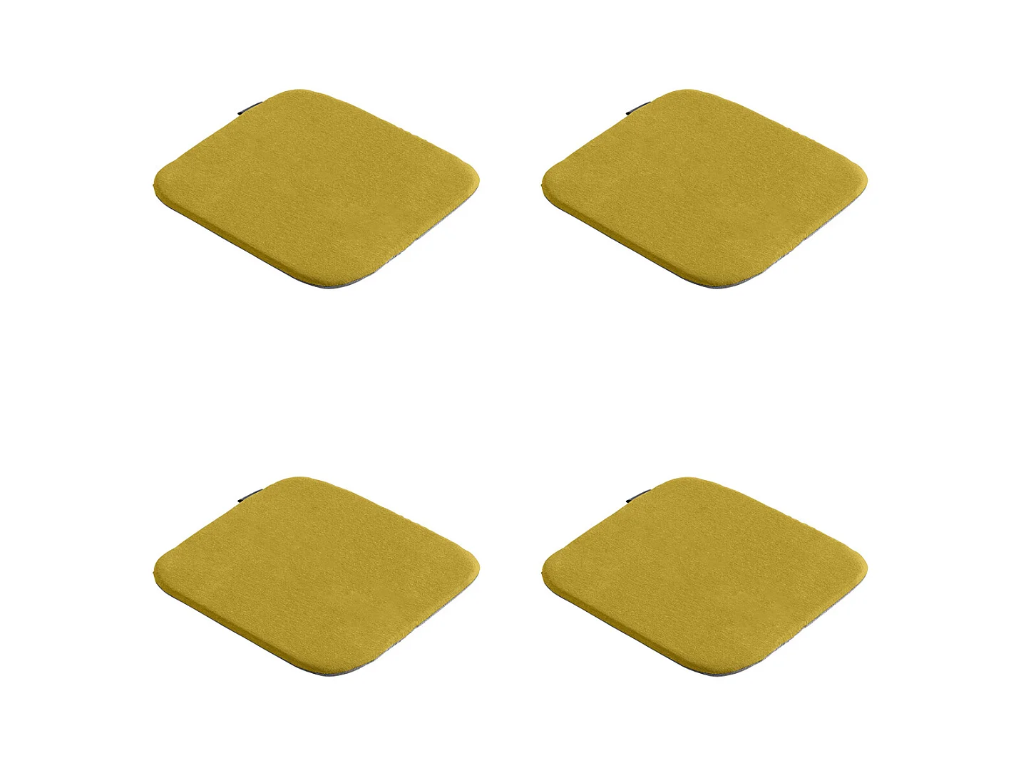 Coussin d'assise Panama moutarde - Environ 40 x 40 cm - Lot de 4