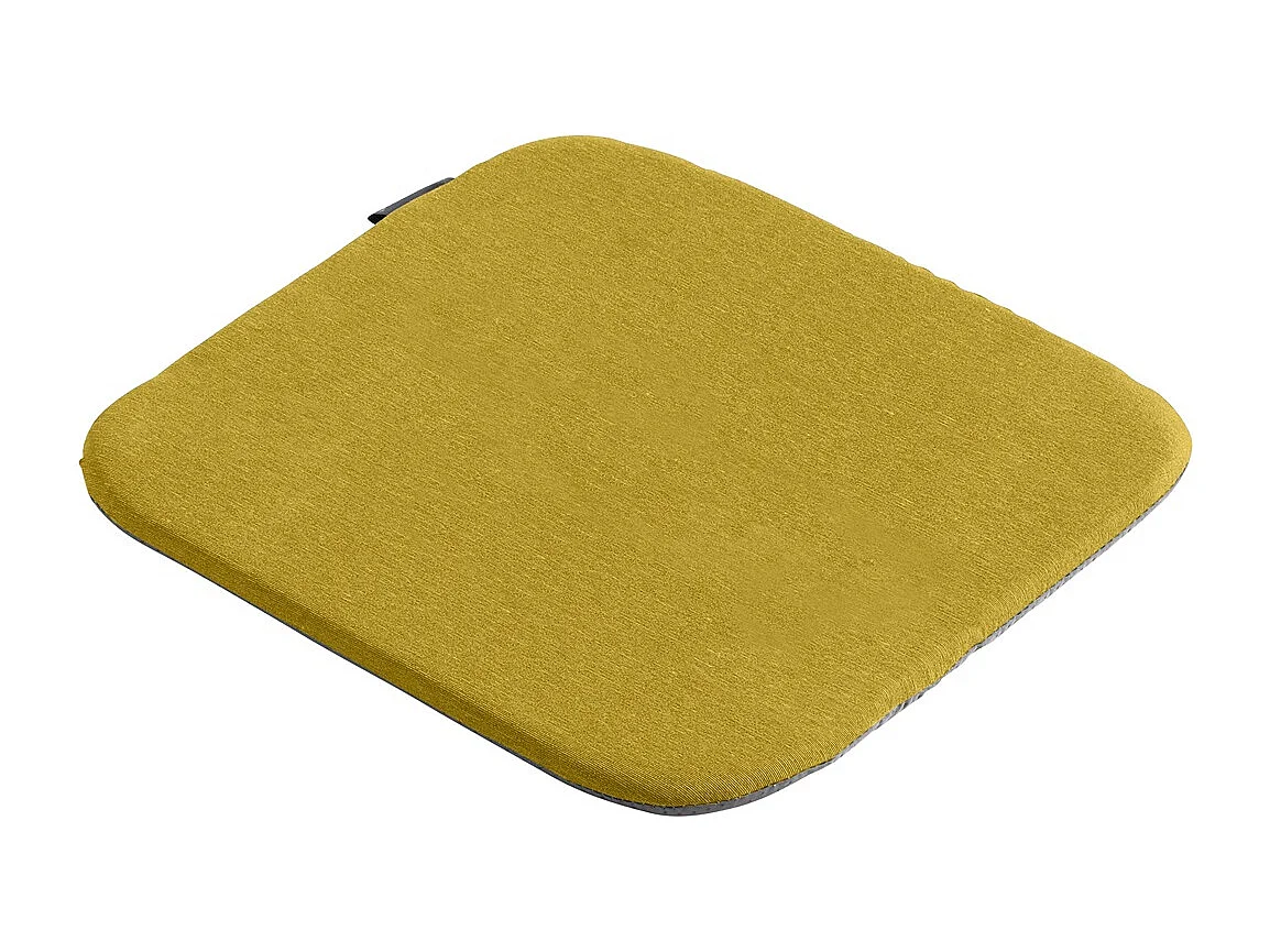 Coussin d'assise Panama moutarde - Environ 40 x 40 cm - Lot de 4