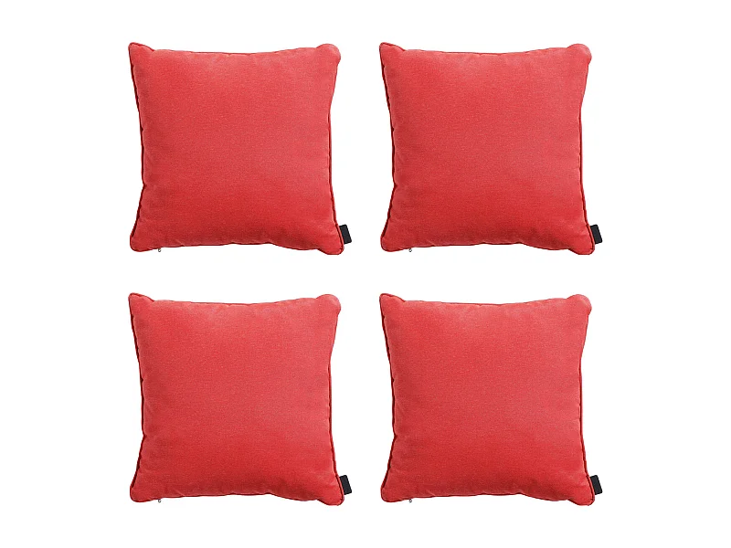 Coussin décoratif Panama rouge brique - Env. 45x45 cm - Lot de 4