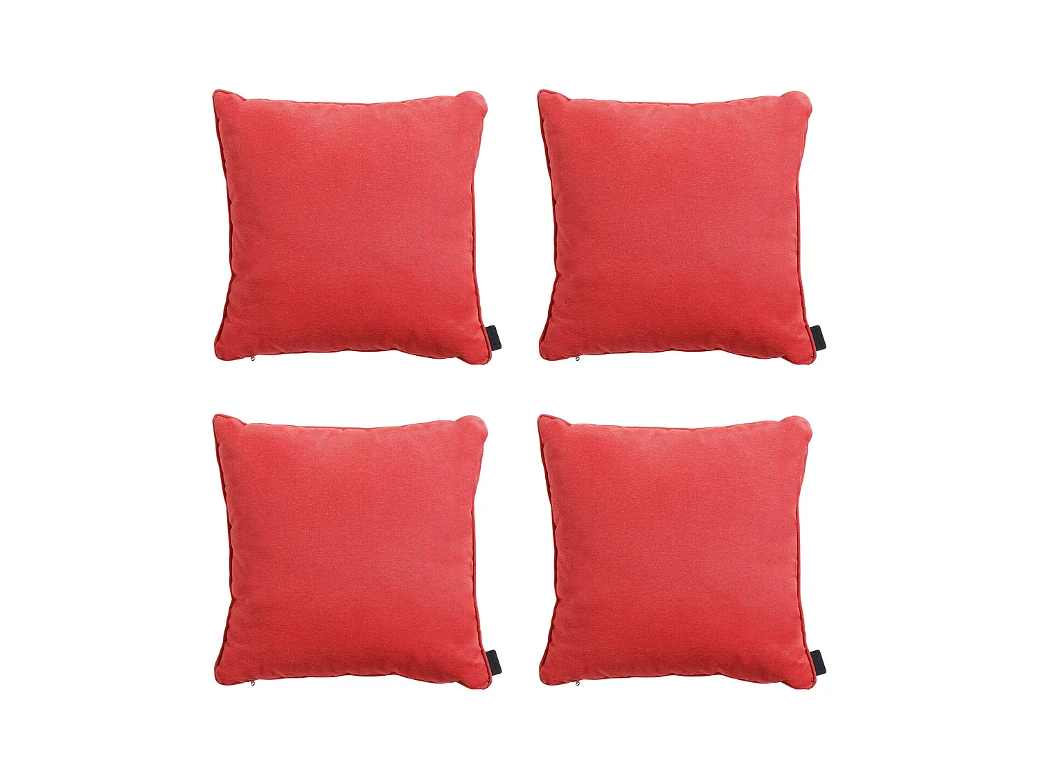 Coussin décoratif Panama rouge brique - Env. 45x45 cm - Lot de 4