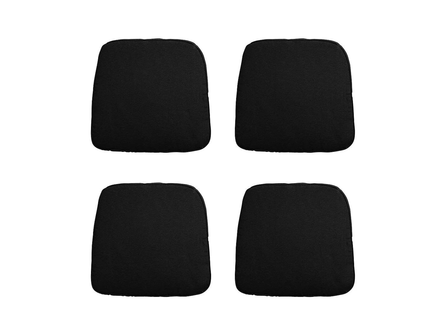 Coussin d'assise en osier Panama noir - Environ 48 x 48 cm - Lot de 4