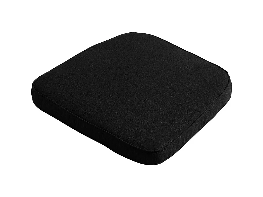 Coussin d'assise en osier Panama noir - Environ 48 x 48 cm - Lot de 4