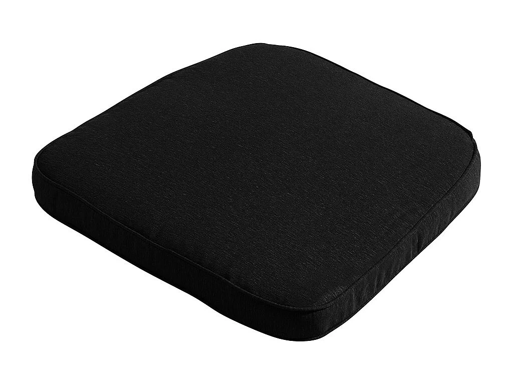 Coussin d'assise en osier Panama noir - Environ 48 x 48 cm - Lot de 4