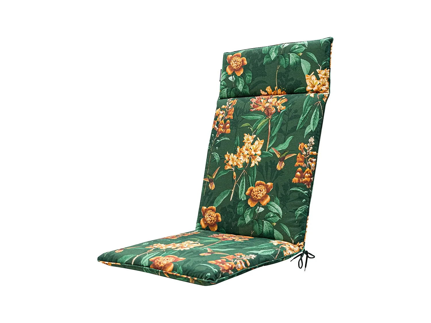 Coussin de chaise de jardin haut dossier Lua vert - Environ 120 x 50 cm - Lot de 4