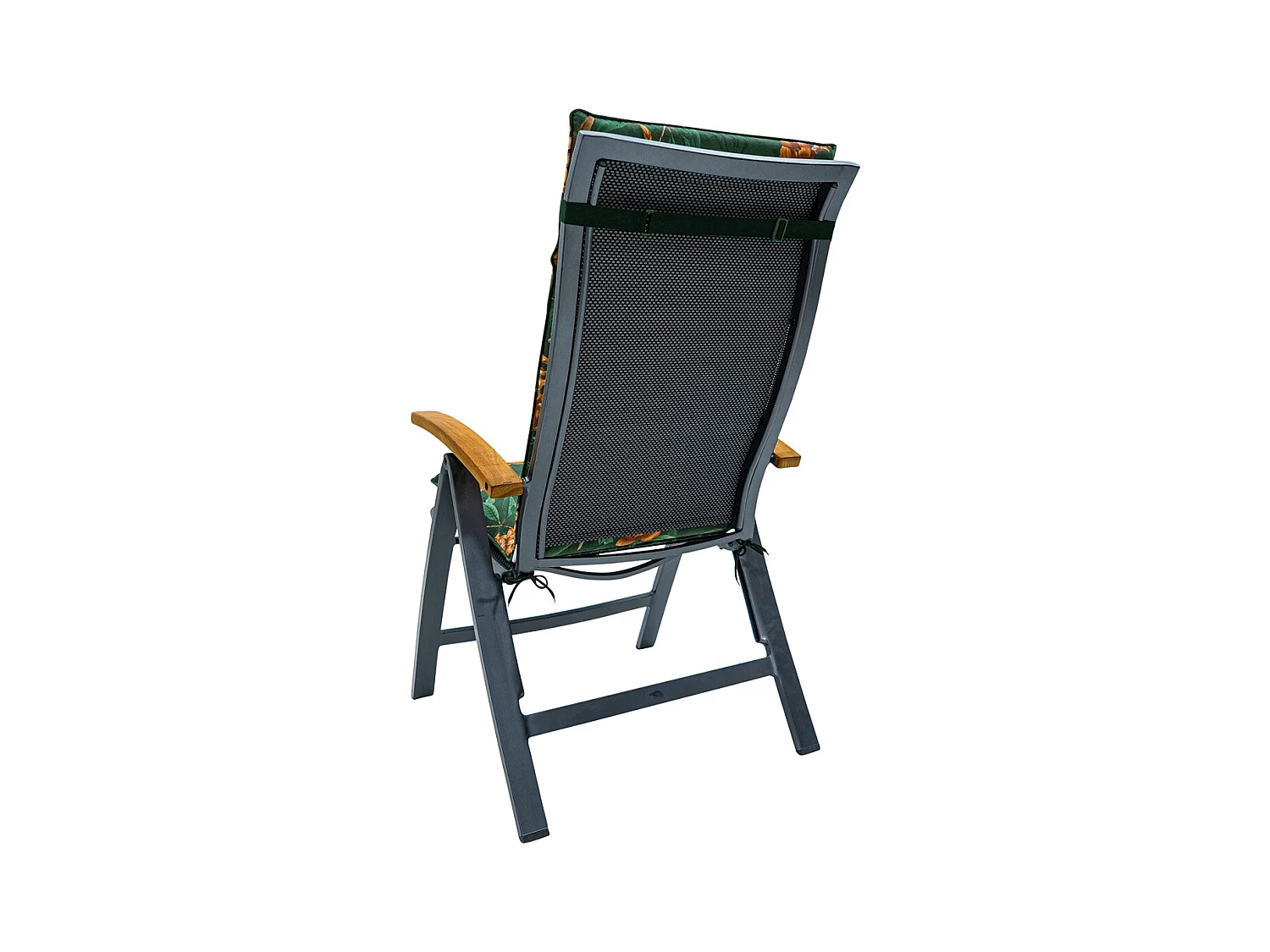 Coussin de chaise de jardin haut dossier Lua vert - Environ 120 x 50 cm - Lot de 4