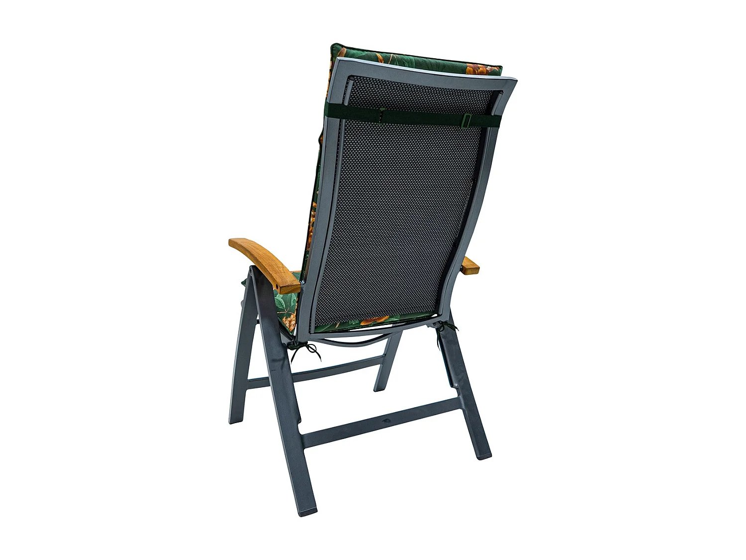 Coussin de chaise de jardin haut dossier Lua vert - Environ 120 x 50 cm - Lot de 4