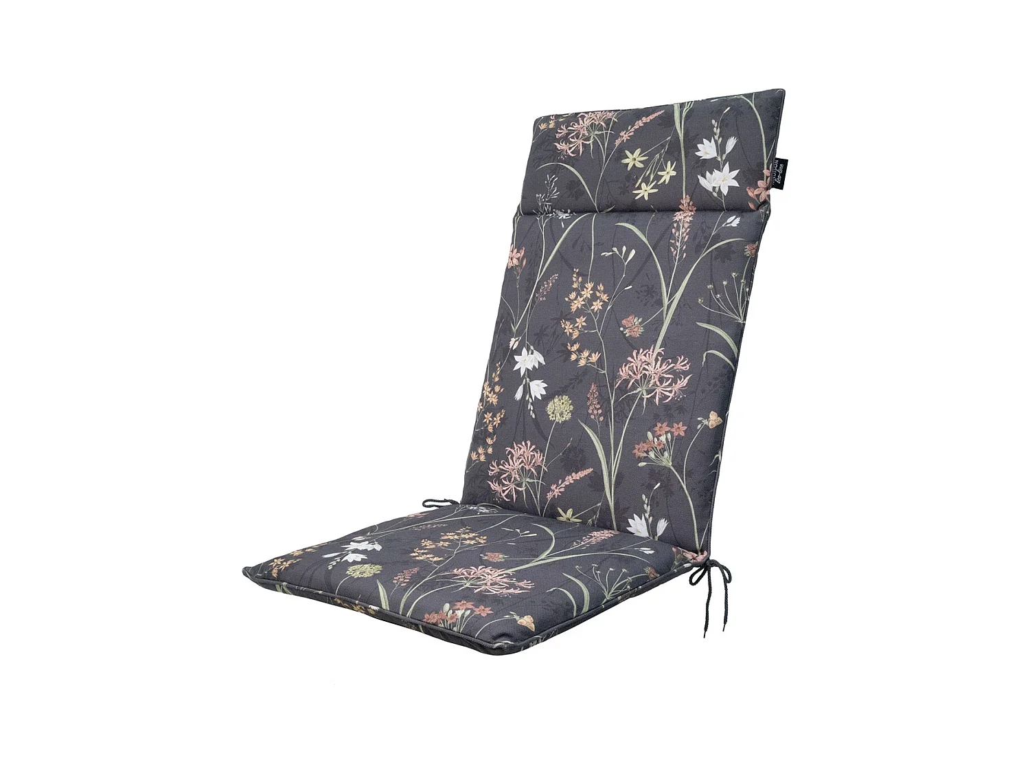 Coussin de chaise de jardin haut dossier Donna gris toile éco+ - Environ 120 x 50 cm - Lot de 4