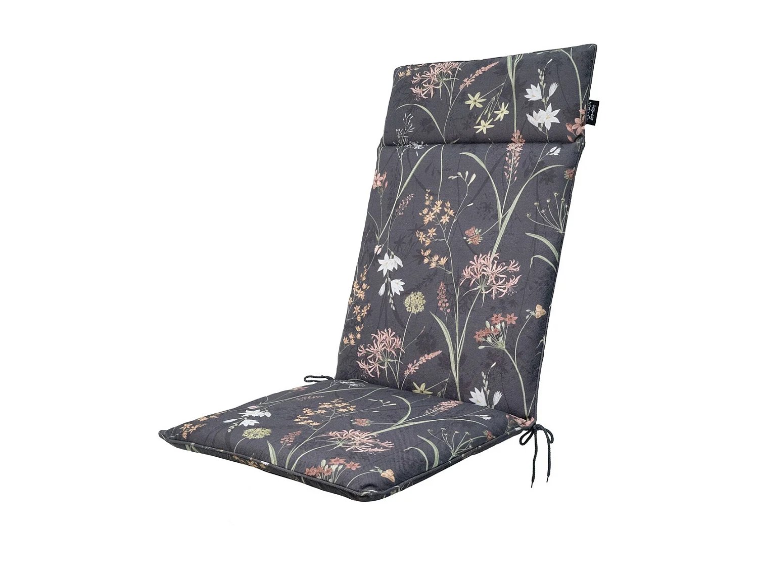 Coussin de chaise de jardin haut dossier Donna gris toile éco+ - Environ 120 x 50 cm - Lot de 4