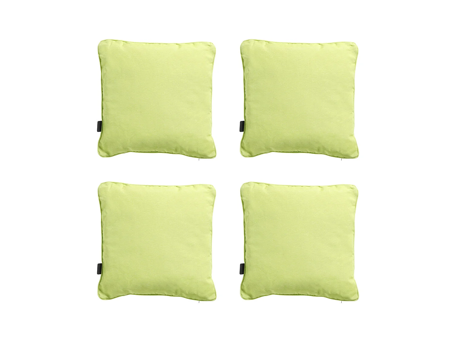 Coussin décoratif Panama citron vert - Env. 60x60 cm - Lot de 4