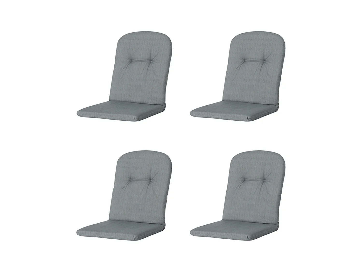 Coussin de fauteuil haut dossier Basic gris - Environ 96 x 45 cm - Lot de 4