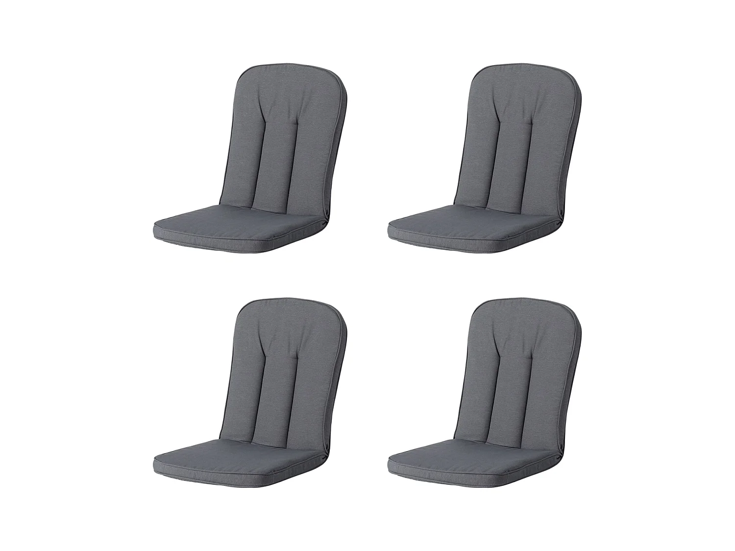 Coussin de jardin Carlo / Calvia Panama gris - Environ 100 x 48 cm - Lot de 4