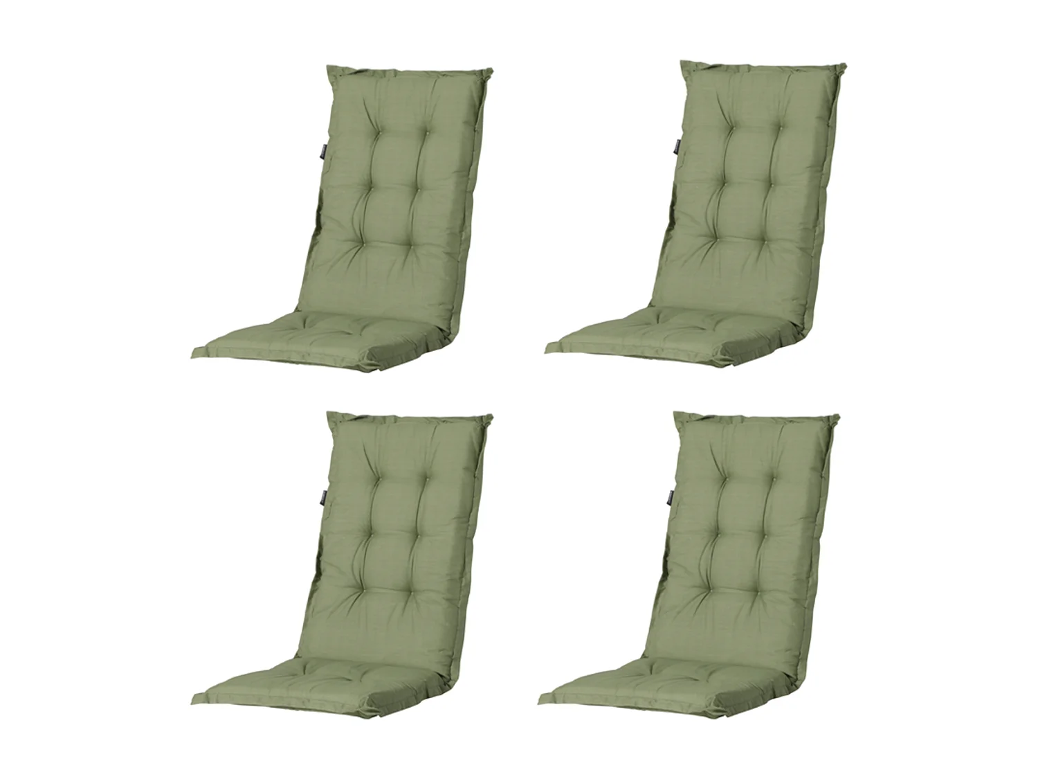 Coussin de chaise de jardin Low Back Basic vert - Environ 105 x 50 cm - Lot de 4