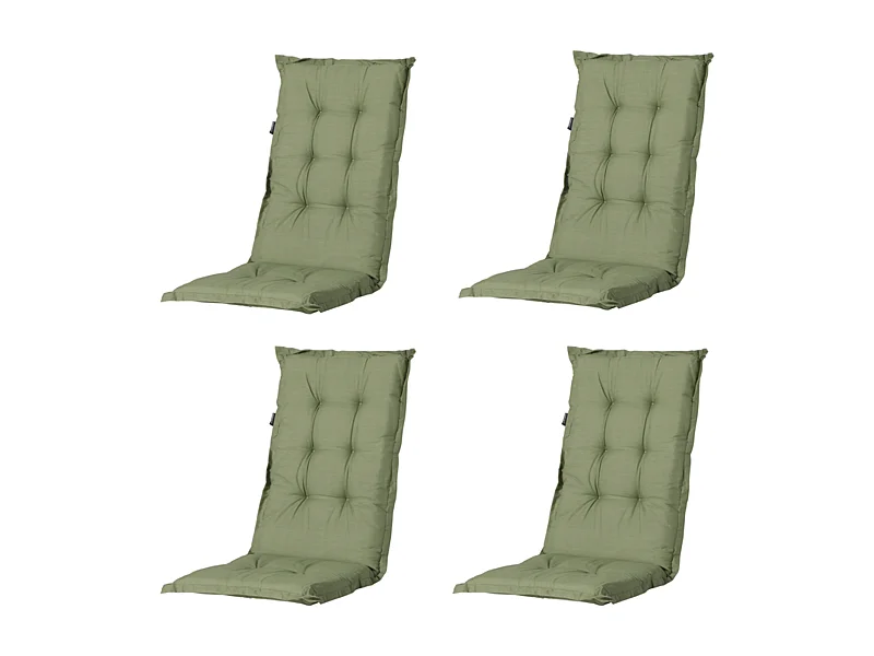Gartenstuhlauflage Low Back Basic grün - Ca. 105x50 cm - 4er Set