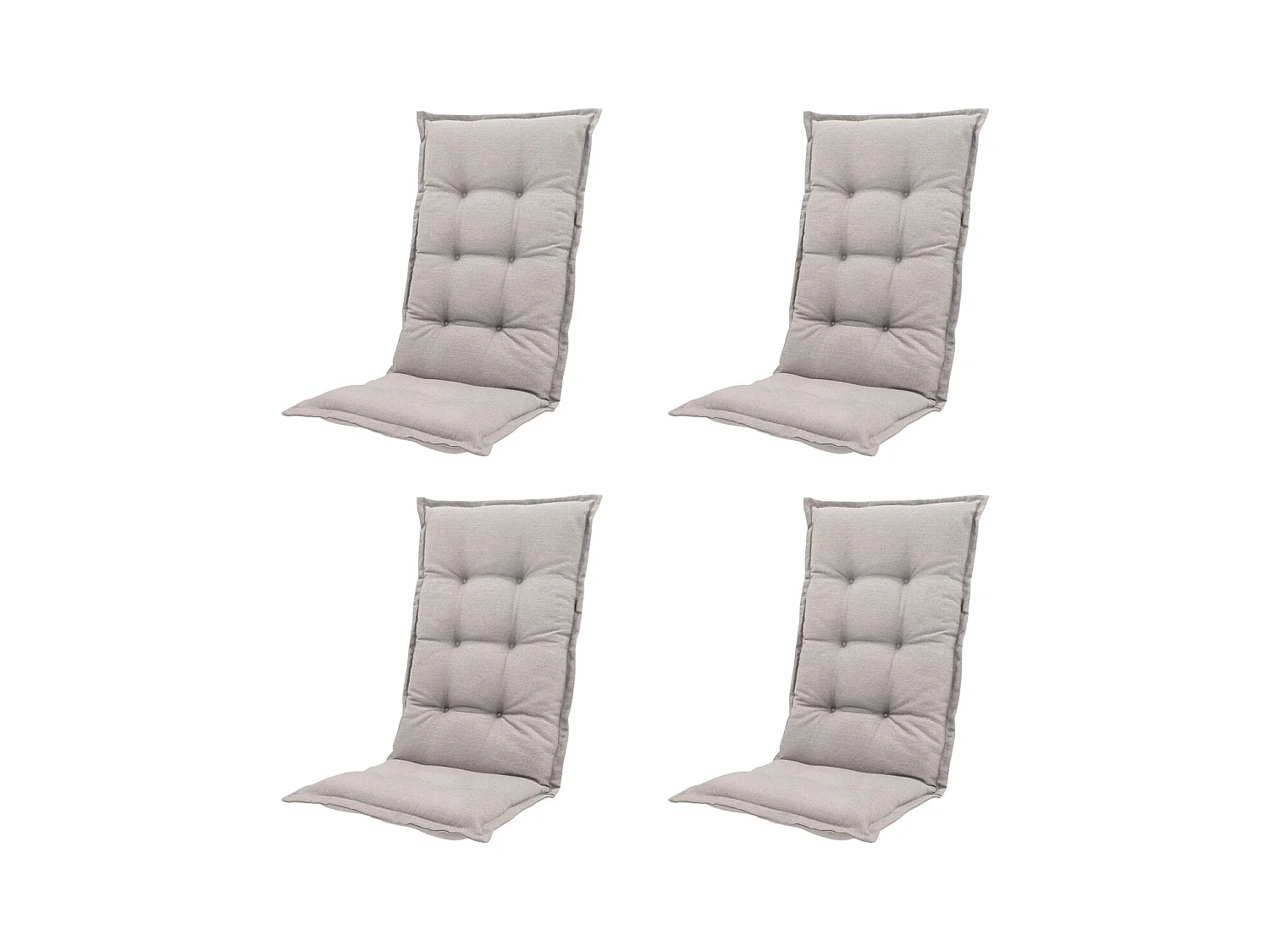 Coussin de chaise de jardin dossier haut Naples taupe - Environ 123 x 50 cm - Lot de 4