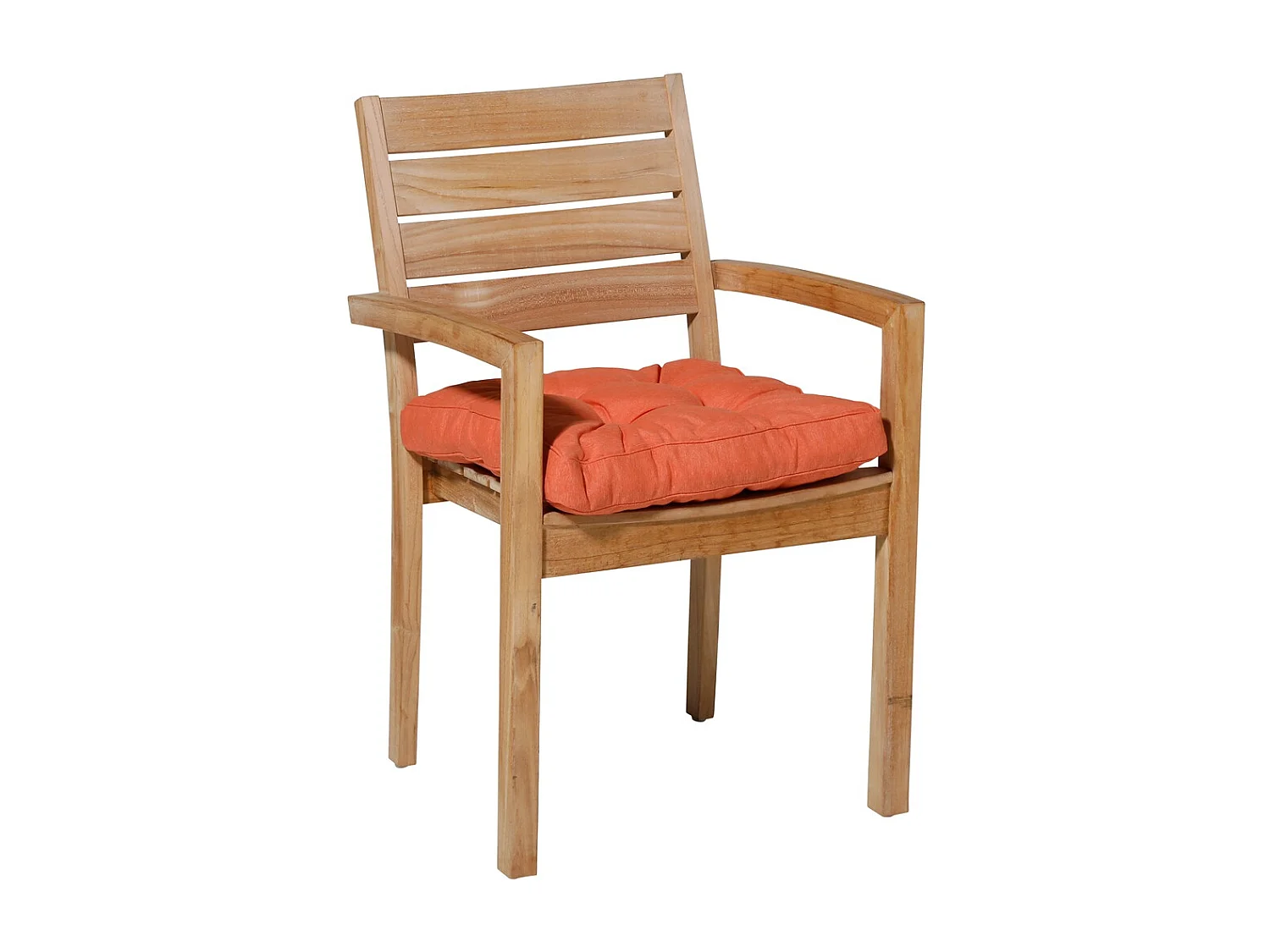 Coussin d'assise Florance Panama orange flamme - Env. 47x47 cm - Lot de 4