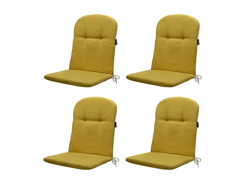 Kuipstoelkussen Hoge Rug Panama mustard - Ca. 96x45 cm - Set van 4