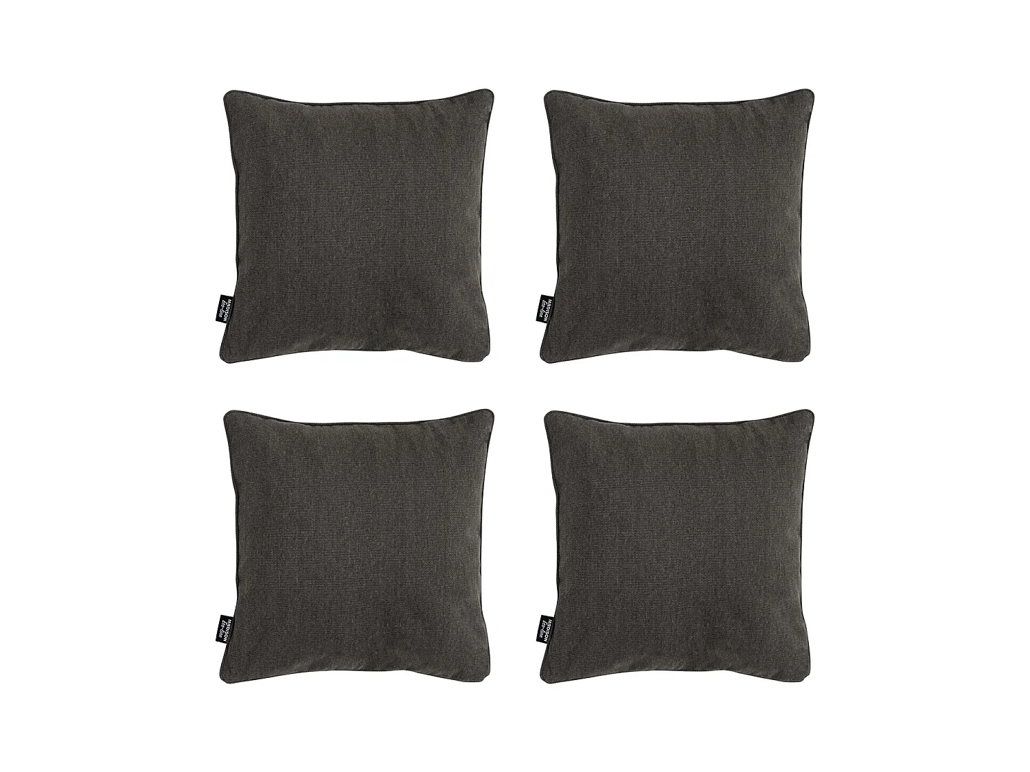 Coussin décoratif en toile éco+ gris foncé - Dimensions approximatives : 50 x 50 cm - Lot de 4