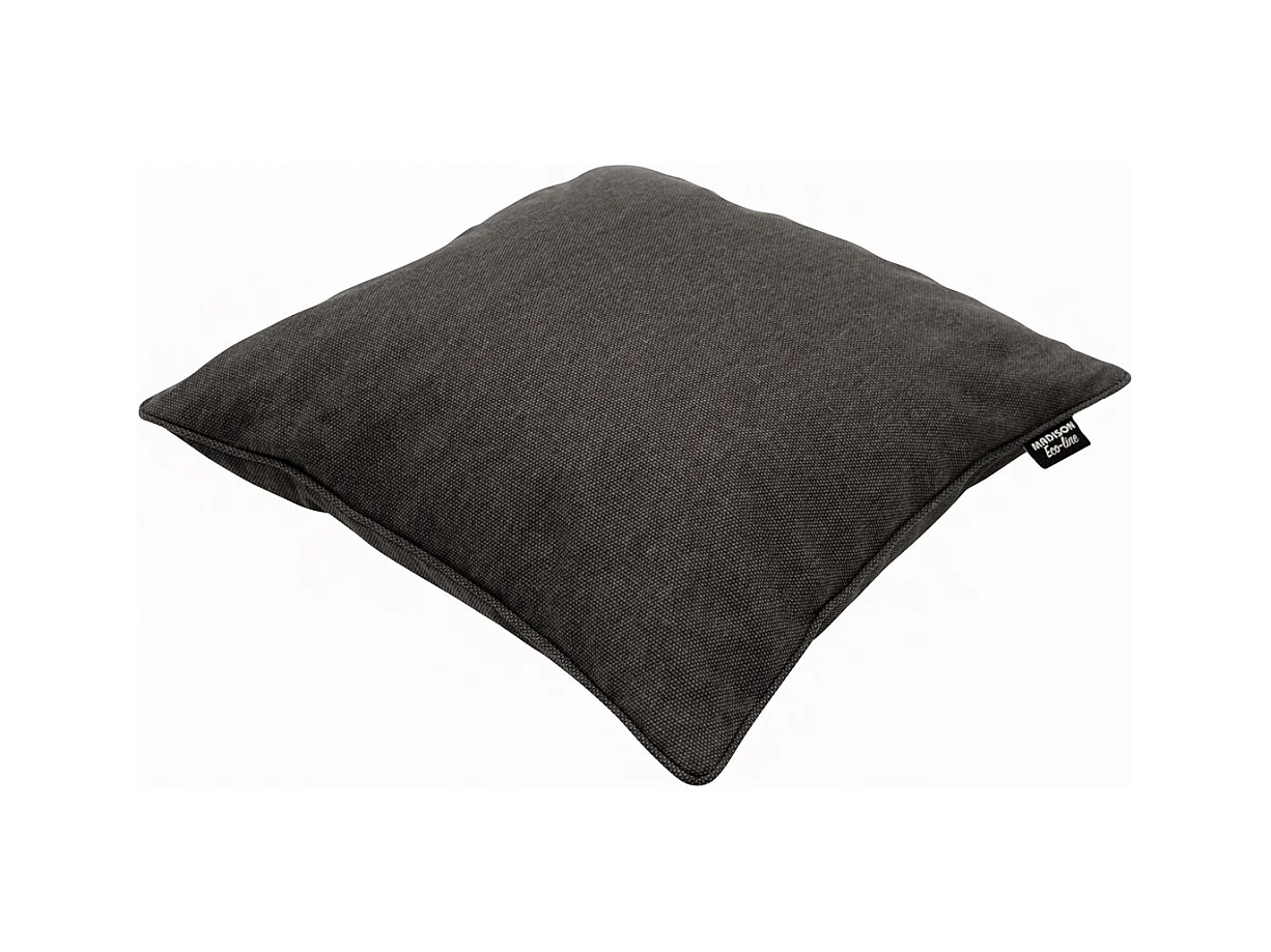 Coussin décoratif en toile éco+ gris foncé - Dimensions approximatives : 50 x 50 cm - Lot de 4