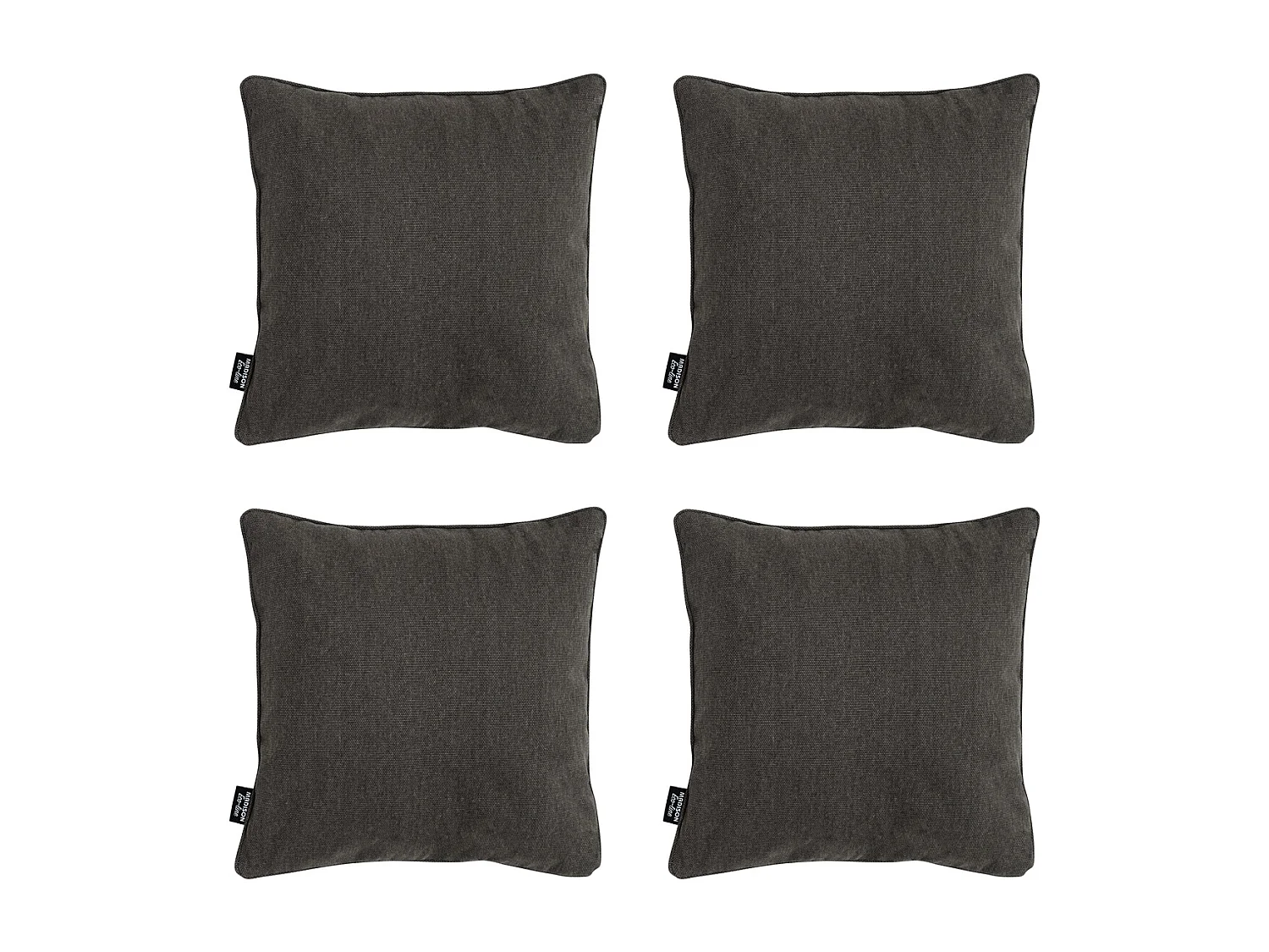 Coussin décoratif en toile éco+ gris foncé - Dimensions approximatives : 50 x 50 cm - Lot de 4