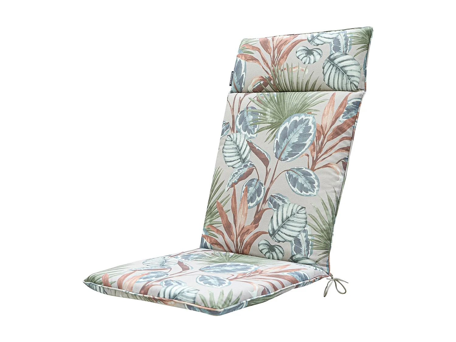 Coussin de chaise de jardin haut dossier Cala naturel - Environ 120 x 50 cm - Lot de 4