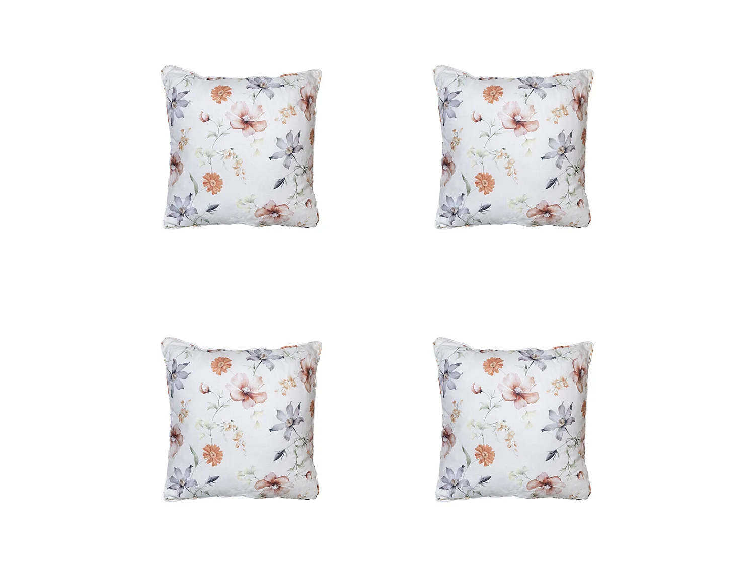 Coussin décoratif Florina naturel - Environ 50x50 cm - Lot de 4