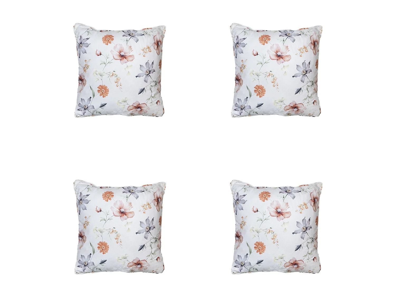 Coussin décoratif Florina naturel - Environ 50x50 cm - Lot de 4