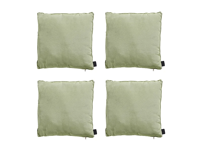 Coussin décoratif Panama sauge - Env. 60x60 cm - Lot de 4