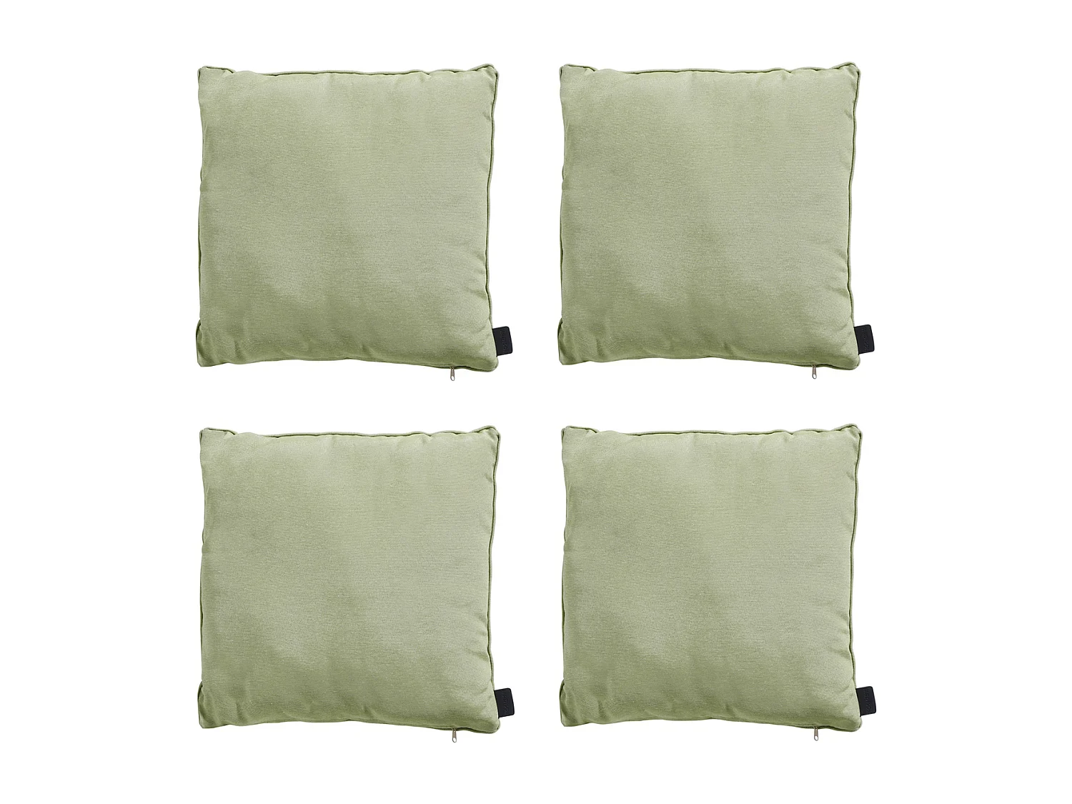 Coussin décoratif Panama sauge - Env. 60x60 cm - Lot de 4