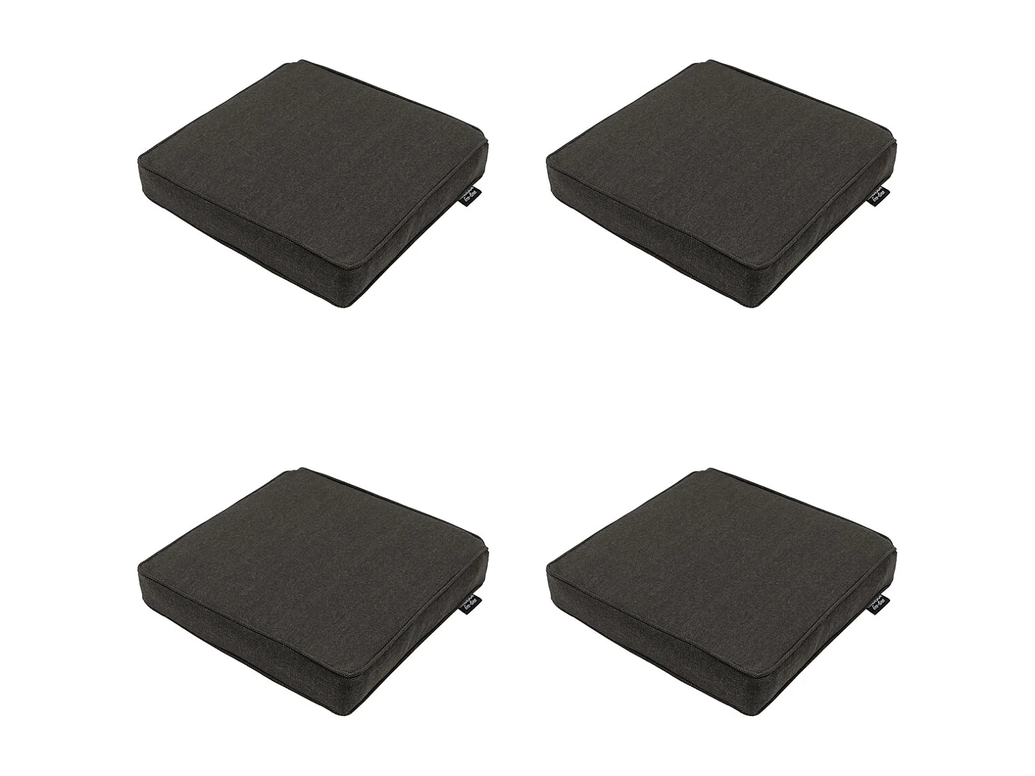 Zitkussen Dark grey canvas eco+ - Ca. 40x40 cm - Set van 4