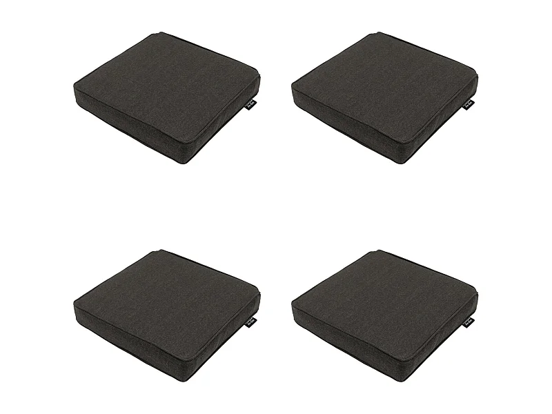 Cojín de asiento Lona eco+ gris oscuro - Aprox. 40x40 cm - Juego de 4